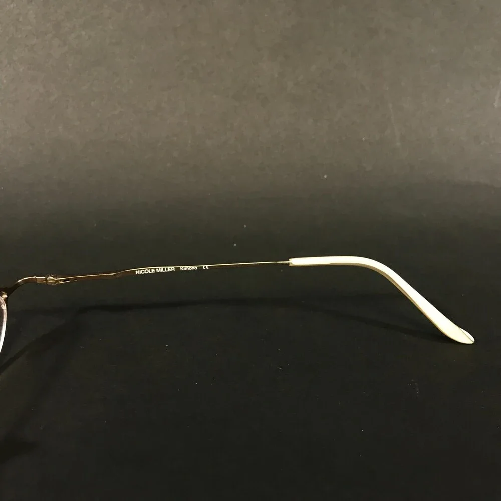 Nicole Miller Eyeglasses Frames Kimono Serene Gold Round Half Rim 49-18-135